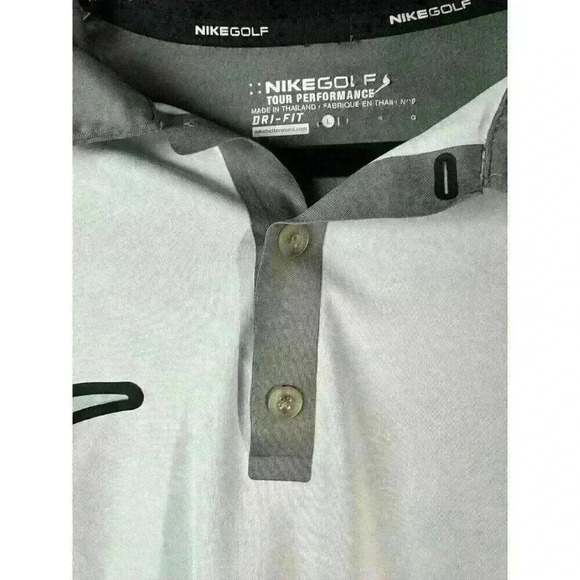 NIKE GOLF DRI-FIT MEN'S LARGE PERFORMANCE GOLF POLO SHIRT GRAY BLUE ACTIVE - Picture 4 of 6